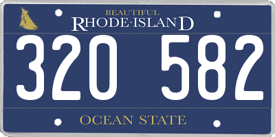 RI license plate 320582