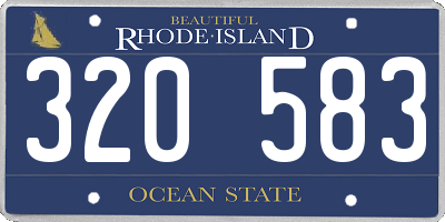 RI license plate 320583