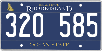RI license plate 320585