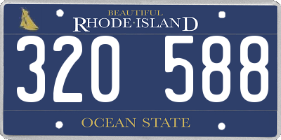 RI license plate 320588