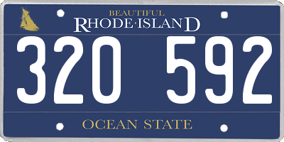 RI license plate 320592