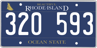 RI license plate 320593