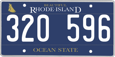 RI license plate 320596