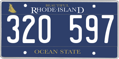 RI license plate 320597