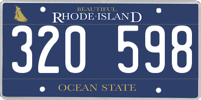 RI license plate 320598