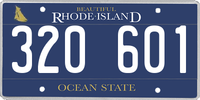 RI license plate 320601