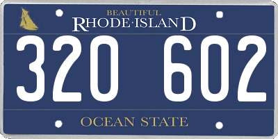 RI license plate 320602