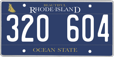 RI license plate 320604