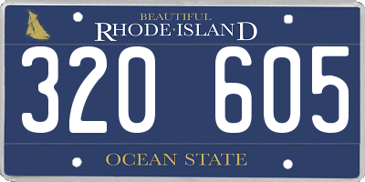 RI license plate 320605