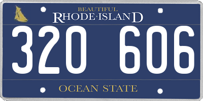 RI license plate 320606