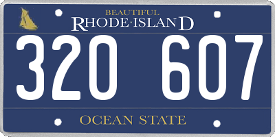 RI license plate 320607