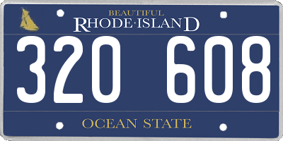 RI license plate 320608