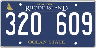 RI license plate 320609