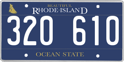 RI license plate 320610