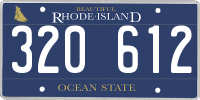 RI license plate 320612