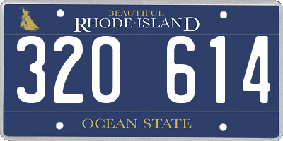 RI license plate 320614
