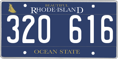 RI license plate 320616