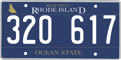 RI license plate 320617