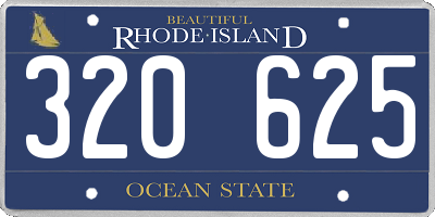 RI license plate 320625