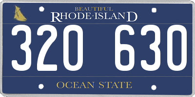 RI license plate 320630