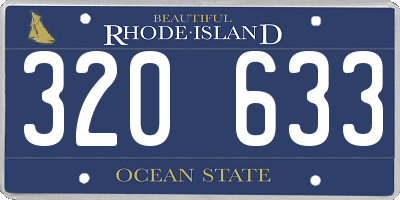 RI license plate 320633