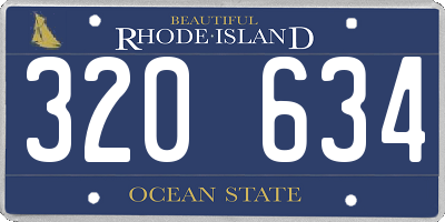 RI license plate 320634