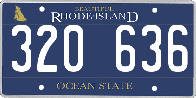 RI license plate 320636
