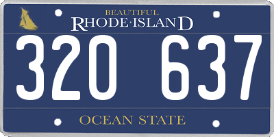 RI license plate 320637