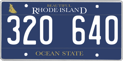 RI license plate 320640