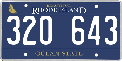 RI license plate 320643
