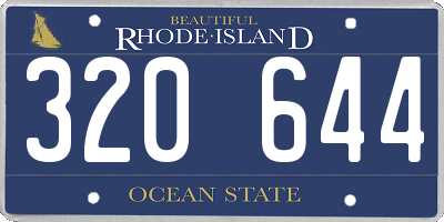 RI license plate 320644