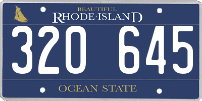 RI license plate 320645