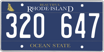 RI license plate 320647
