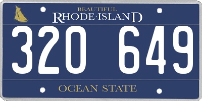 RI license plate 320649