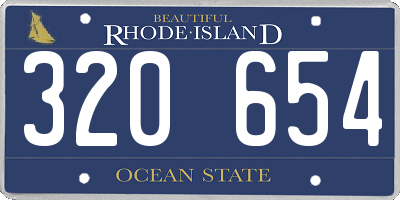 RI license plate 320654