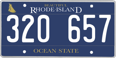 RI license plate 320657