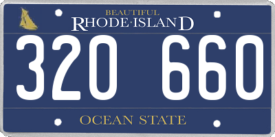 RI license plate 320660