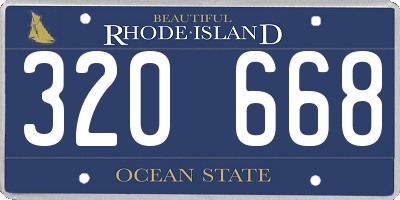 RI license plate 320668