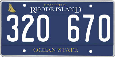 RI license plate 320670