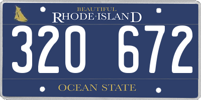 RI license plate 320672