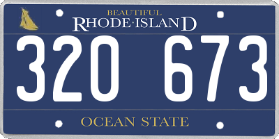 RI license plate 320673