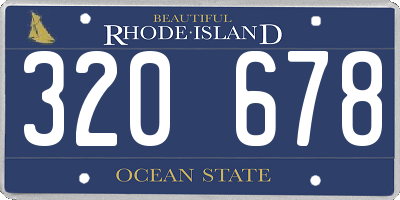 RI license plate 320678