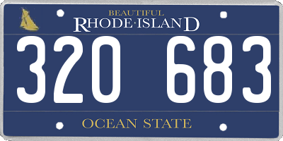RI license plate 320683