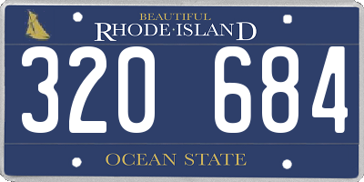 RI license plate 320684