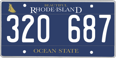 RI license plate 320687