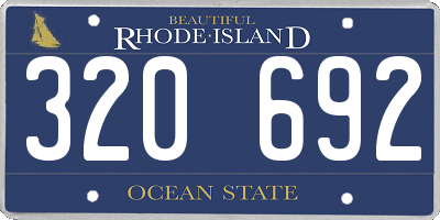 RI license plate 320692