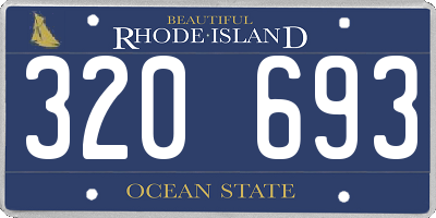 RI license plate 320693