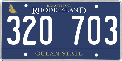 RI license plate 320703
