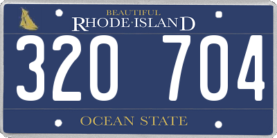 RI license plate 320704
