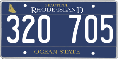 RI license plate 320705